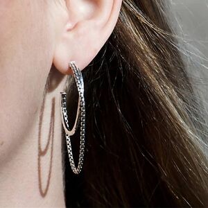 JAI Sterling Silver Hoop Earrings